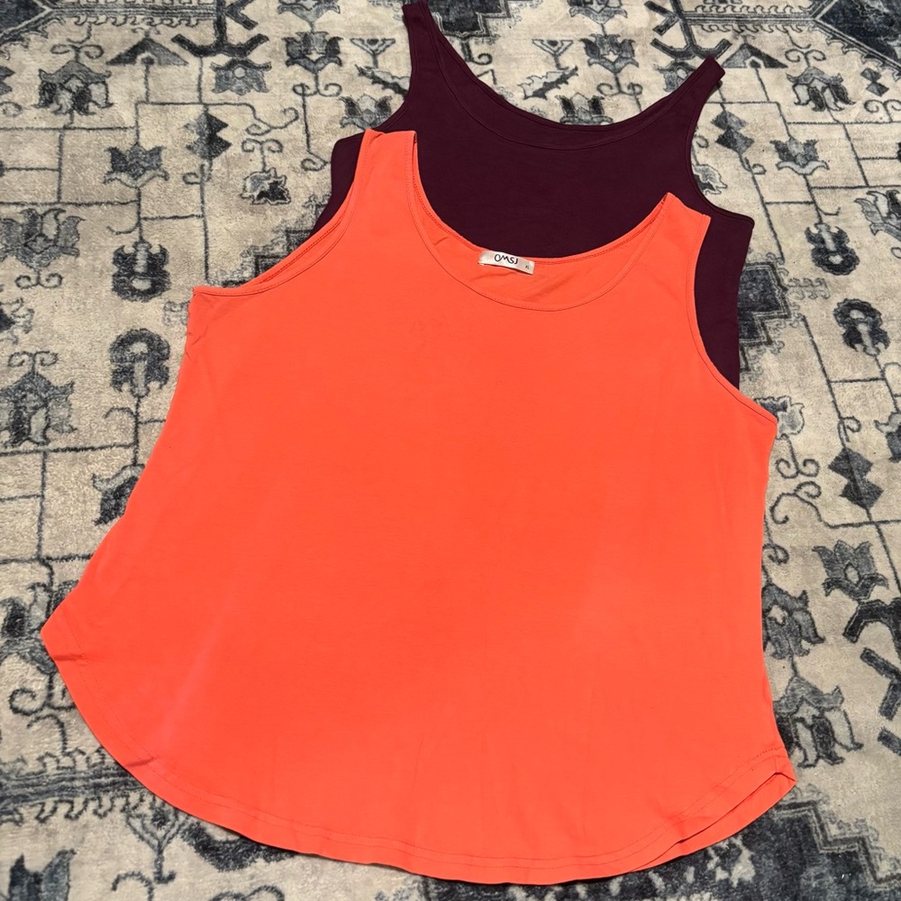 BUNDLE OF 2 WOMEN’S PURPLE & PINK XL SUMMER LAYERING CAMISOLES TANK TOPS